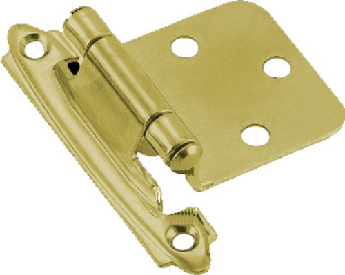 Pair Variable Overlay Bright Brass Self Closing Hinges HAM-69200-BP