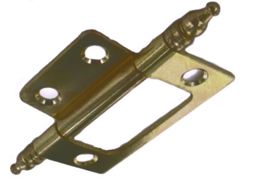 Non-Mortise Hinge - Finial Tips - Antique Brass - 2"  H531AB