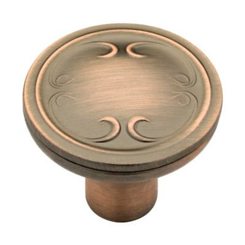 Antique Copper Knob Vignette Design 31mm L-P17891V-RAL-C