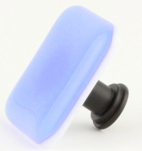 American Handcrafted Light Blue Glass Knob w/ Black - 1 1/2"