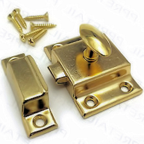 Door Catch 1-7/8"  (Twist) Brass Plated With Screws  C21-C43001BP