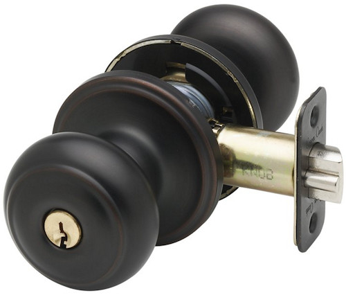 Keyed Entry Knob Set - Colonial Style - Tuscan Bronze - E Series - CK2040