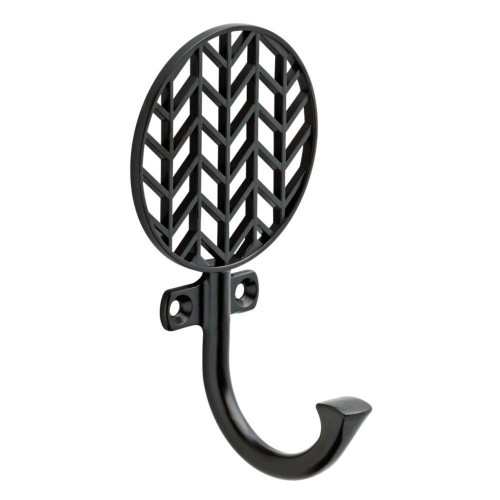 Flat Black Chevron Hook - 5" - CHEVHK-FB-C