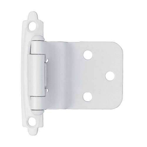 10 Pack White 3/8" Inset Self-Closing Overlay Hinges H0104AC-W-B2