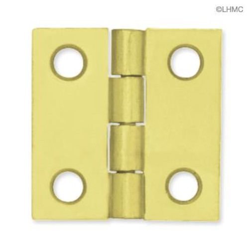 Pair of Butt Hinges Brass Plated 1" X 1" Square H0425-AG-PB-U