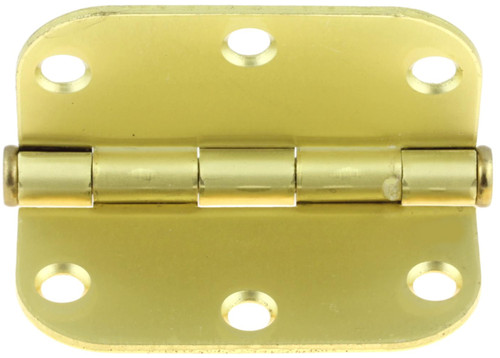 3" Round Corner 5/8" Radius Hinge - Polished Brass B1550