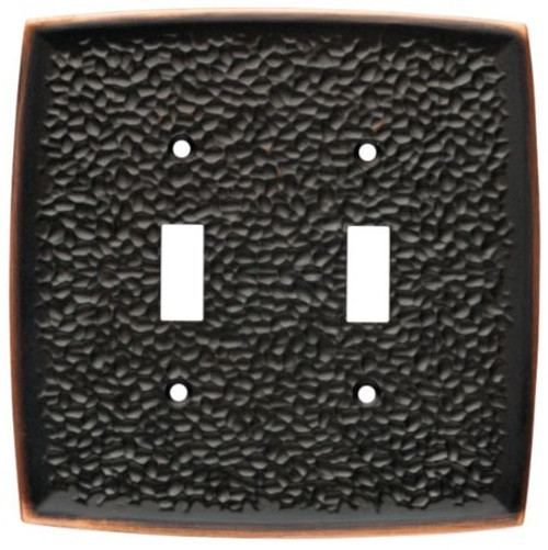 Double Switch Wall Plate - Hammered Bronze w/ Highlights (144032)