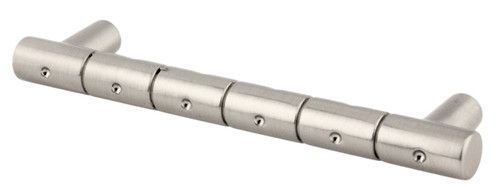 Designer Ring & Dot Satin Nickel Bar handle 3' cc  PBF317V-SN-C7