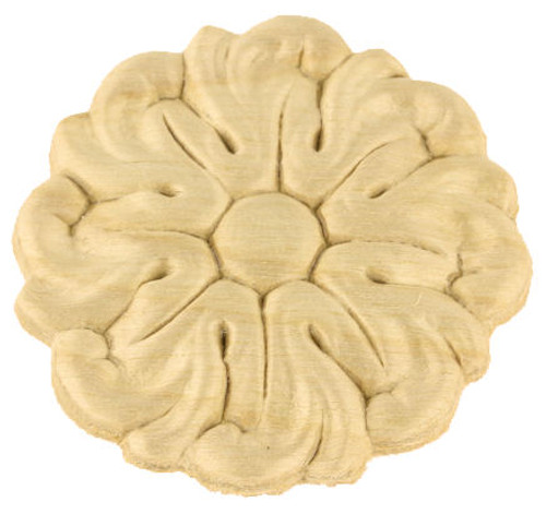 Birch Wood Applique - Flower Medallion 2"