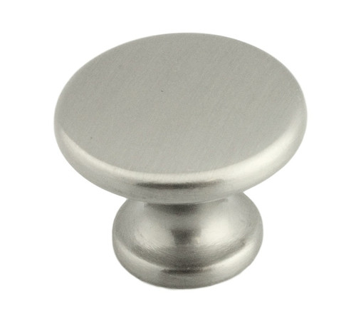 Flat Top Knob Brushed Satin Silver 1-1/8" L-P84061V-BST-C