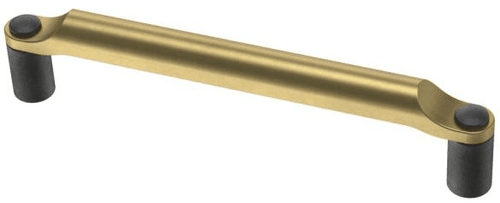 Riveted handle in Brushed Brass and Soft Iron - 5 1/16" (128mm)
