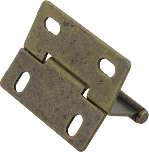 Non-Mortise Butt Hinge w/ Adjustable Wraparound - Antique Brass - 2" For Doors 1/2" to 5/8"