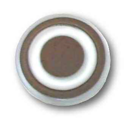 Ceramic Knob - Eggshell White & Brown Terra Cotta - Satin Glazed - 1 1/4"