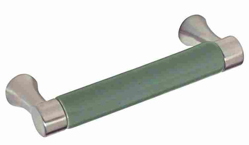 Besty Fields handle Brushed Pewter w/ Sage Ceramic - 3" - CLOSEOUT