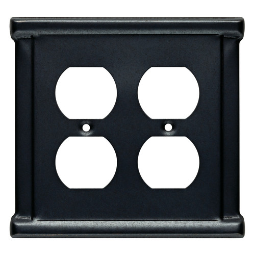 Landen 2-Gang Soft Iron Round Wall Plate