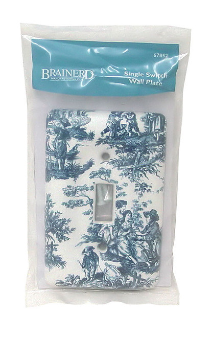 Single Switch Wall Plate,  Bisque Blue French Toile' LQ-67852