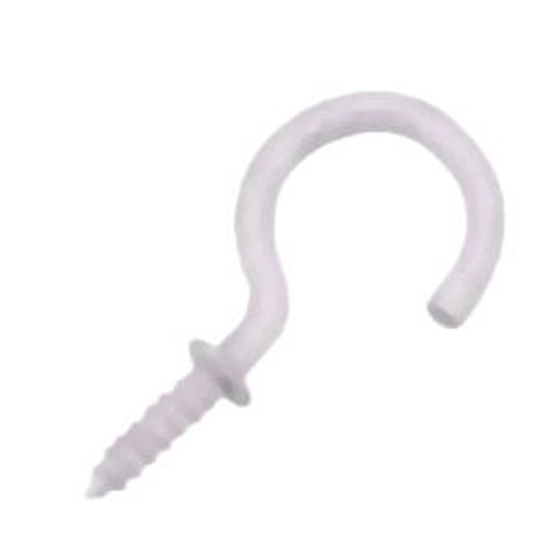 1 1/2"   Cup Hook White Epoxy  w/ Shoulder (100 PER BAG)