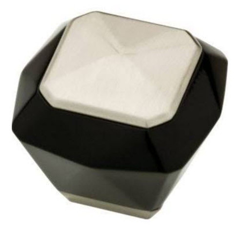 Kaley Collection Knob - Stainless Steel & Black Acrylic LQ-P30236-BLS-C