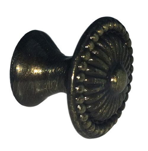 Small Ornate Antique Brass Plated Knob 3/4" DL-P3257-18BAB