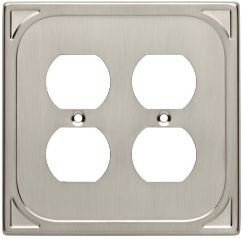 Cambray Double Duplex Wall Plate - Satin Nickel (144404)