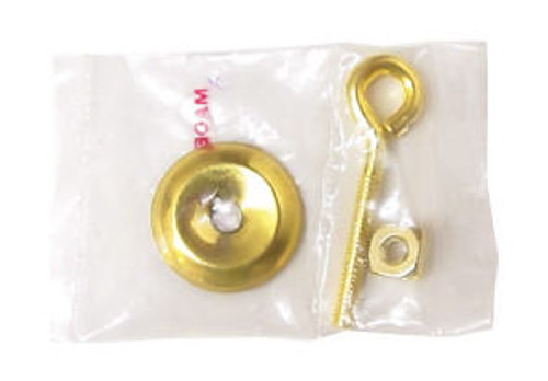 Round Backplate w/ Eye, Screw, & Nut - Solid Brass