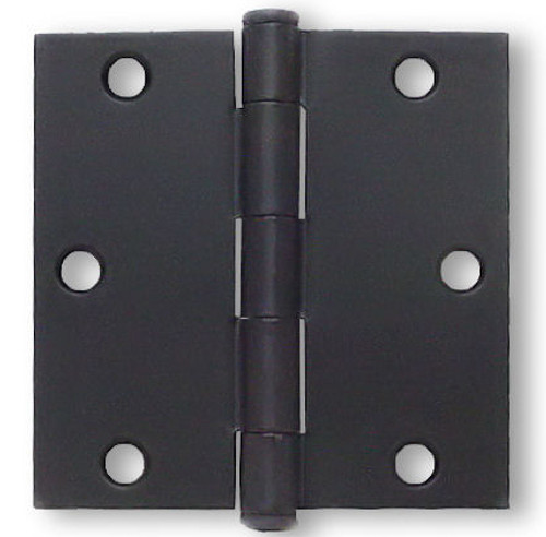 Flat Black 3-1/2" Square Corner Hinge - (HN0008C)