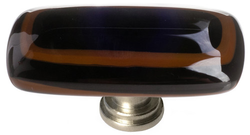 Stratum woodland & black long knob with satin nickel base