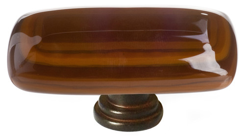 Stratum woodland & umber long knob with oil rubbed bronze base