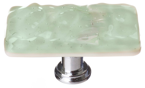 Glacier spruce green long knob with polished chrome base