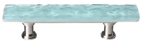 Skinny Glacier light aqua pull with polished chrome base
