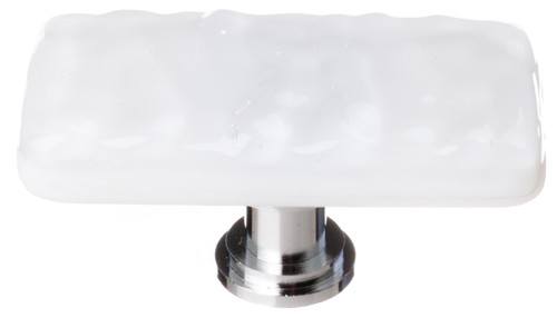 Glacier white long knob with polished chrome base