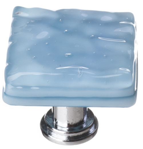 Glacier powder blue knob with polished chrome base