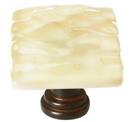 Glacier pale yellow knob with oil rubbed bronze base