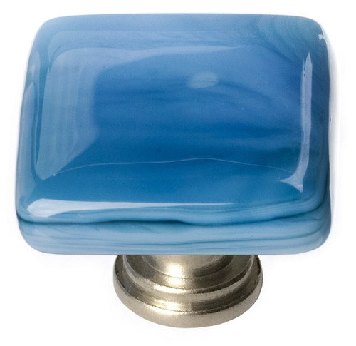 Cirrus marine blue knob with satin nickel base