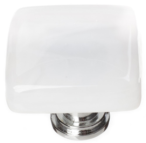 Cirrus white knob with polished chrome base