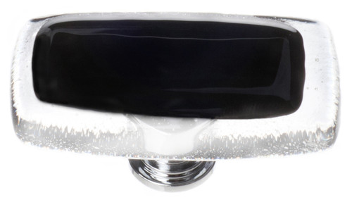 Reflective black long knob with polished chrome base