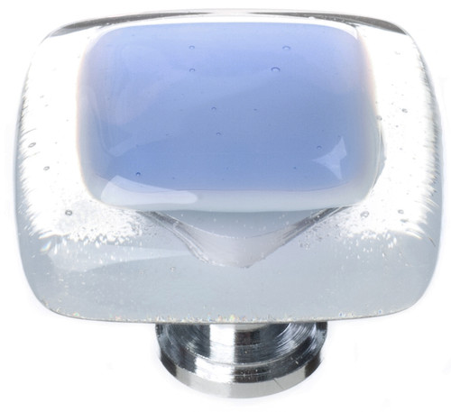 Reflective sky blue knob with polished chrome base