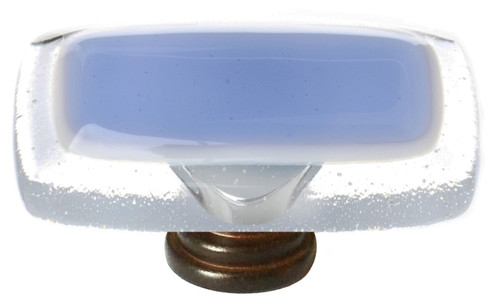 Reflective sky blue long knob with oil rubbed bronze base