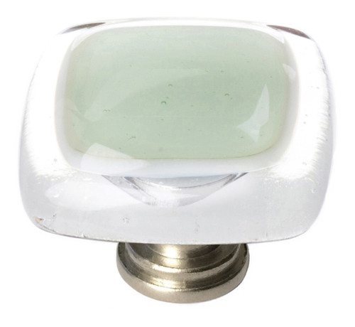 Reflective spruce green knob with satin nickel base