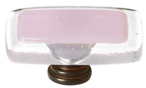 Reflective pink long knob with oil rubbed bronze base