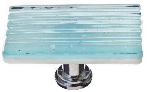 Reed light aqua long knob with polished chrome base