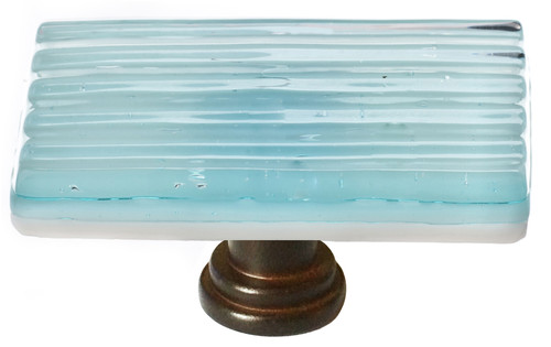 Reed light aqua long knob with oil rubbed bronze base