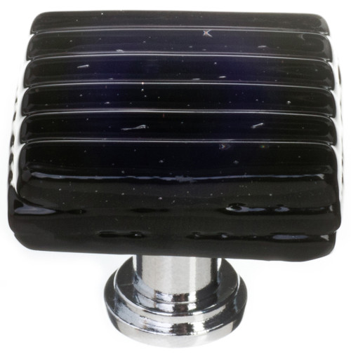 Reed black knob with polished chrome base