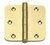 3-1/2" Polished Brass 5/8" Radius Door Hinge - Retail Carded