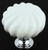 Pure White Kitchen Cabinet Knob on Chrome Base - Swirl Design 1-3/4" LQ-P35353W-W-C