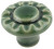 Ceramic Knob - Glossy Forest Green Flower 1-1/2"