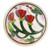 1-5/8" Cloisonne Bleeding Heart Knob Ceramic with Brushed Satin Pewter