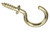5/8" Cup Hook w/ Shoulder Brass Plated (100 PER BAG)