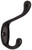 Heavy Duty Flat Black Coat and Hat Hook 3-1/2" TVHCHH-FB-C