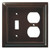 Liberty Switch - Duplex Outlet Combination Wall Plate Cover - Walnut